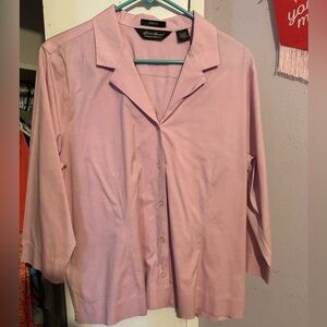 Eddie Bauer Wrinkle Resistant Stretch Button Down Blouse XL Pink